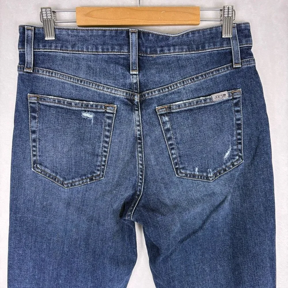 Joe's Jeans High Rise‎ Distressed Knee Straight Leg Jeans Size 27